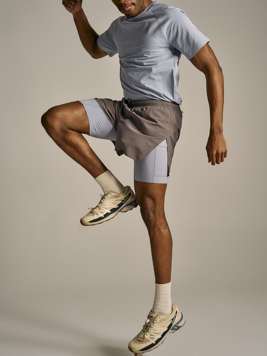 Outdoor Voices Jog 6-inch Short With Liner In Thunder/mojave Haze