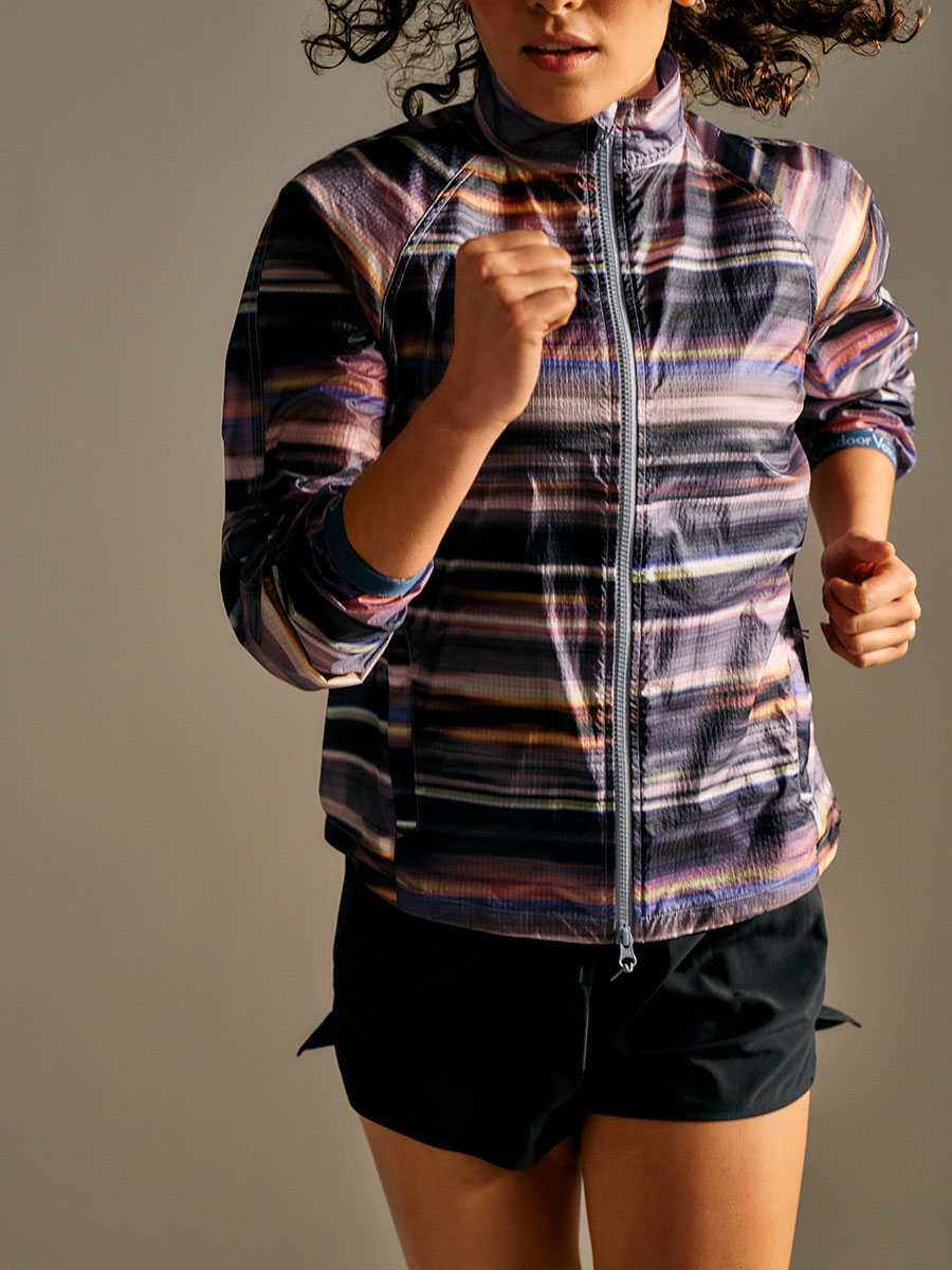 Shop Outdoor Voices Jog Jacket In Rainstorm Blur